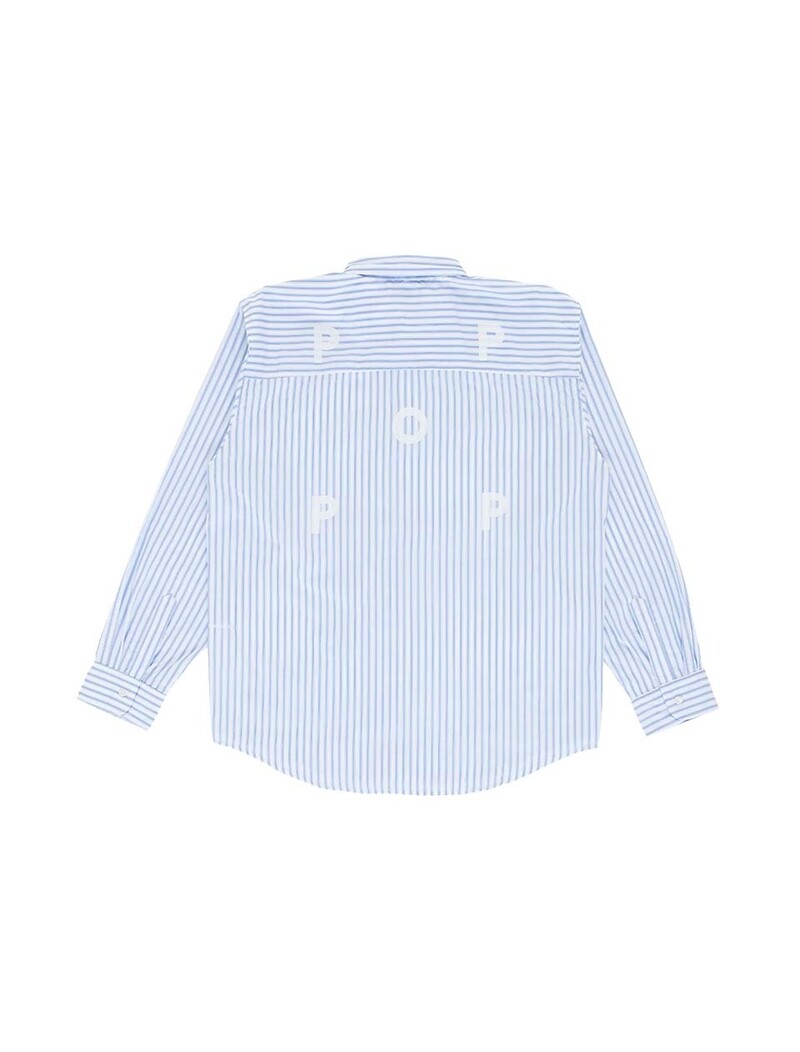 POP Trading Company Striped Logo Shirt White