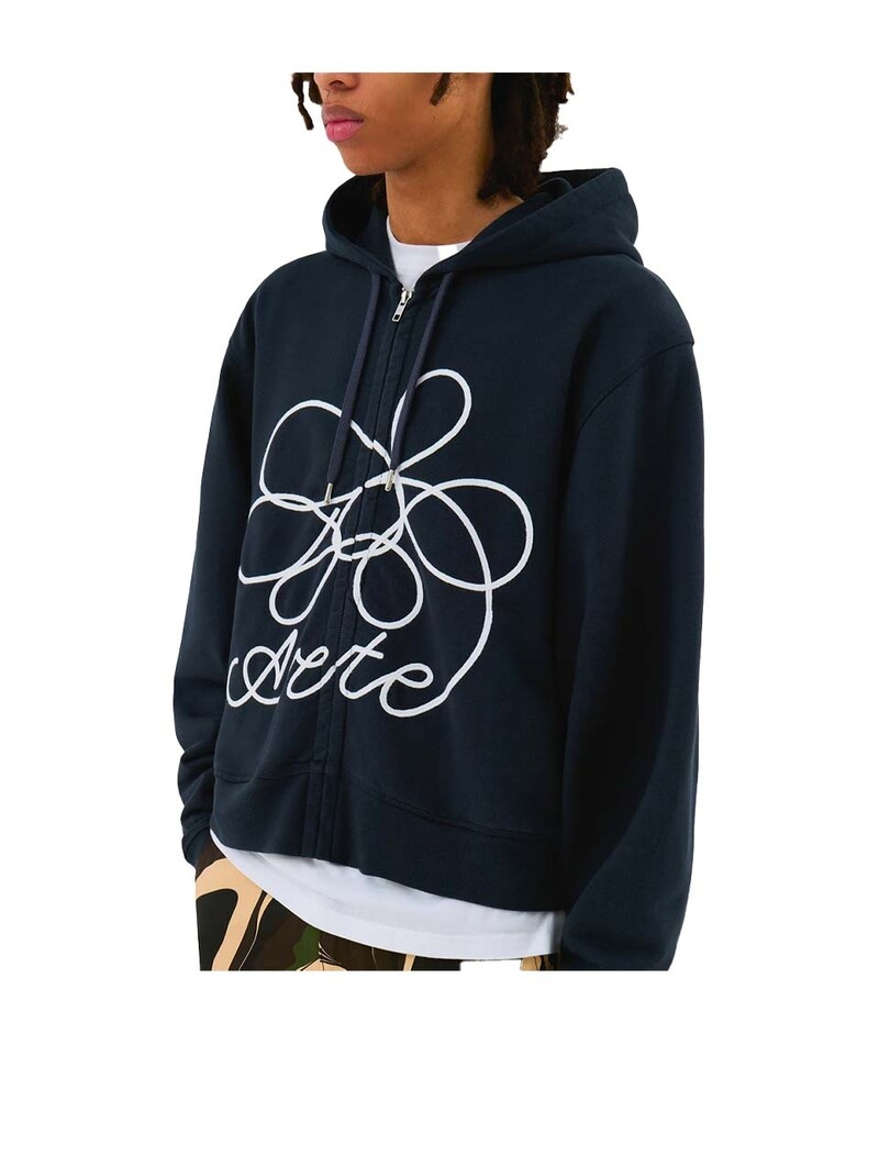 Arte Antwerp Flower Logo Zip Hoodie Navy