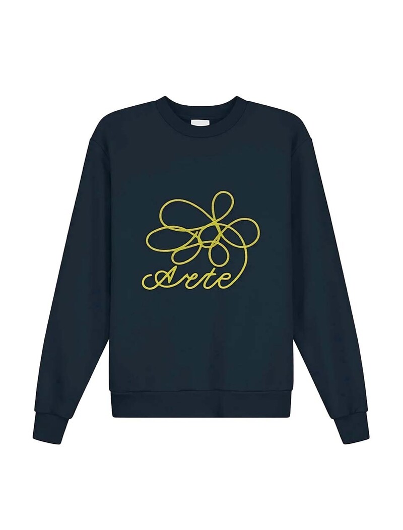 Arte Antwerp Flower Logo Crewneck Navy