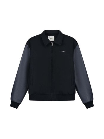 Arte Antwerp Embroidered Flower Varsity Jacket Navy