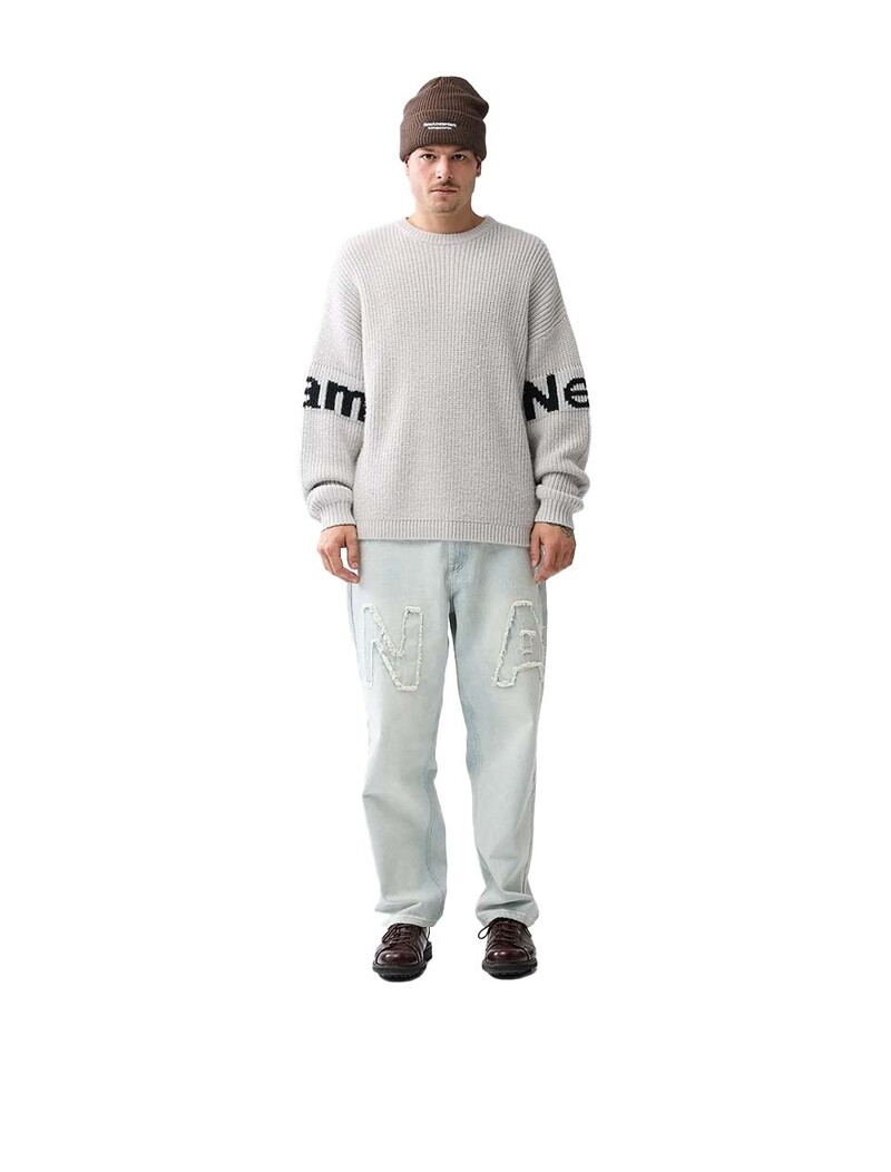 New Amsterdam Surf Association Name Crew Knit Grey