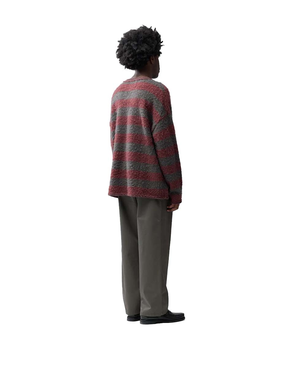 New Amsterdam Surf Association Straight Fit V-Neck Antra Brown Stripes