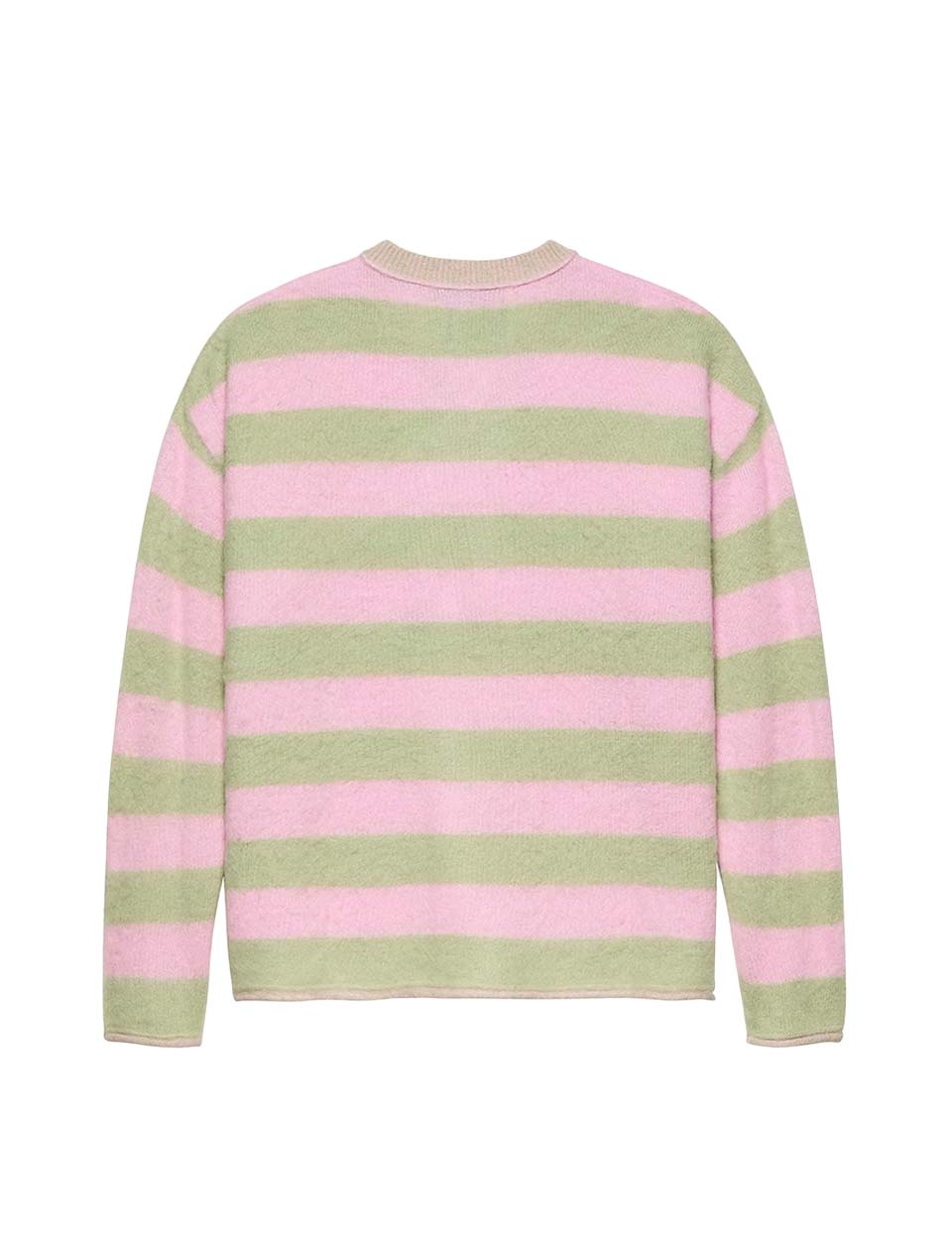 New Amsterdam Surf Association Straight Fit V-Neck Light Green Cradle Pink Stripes