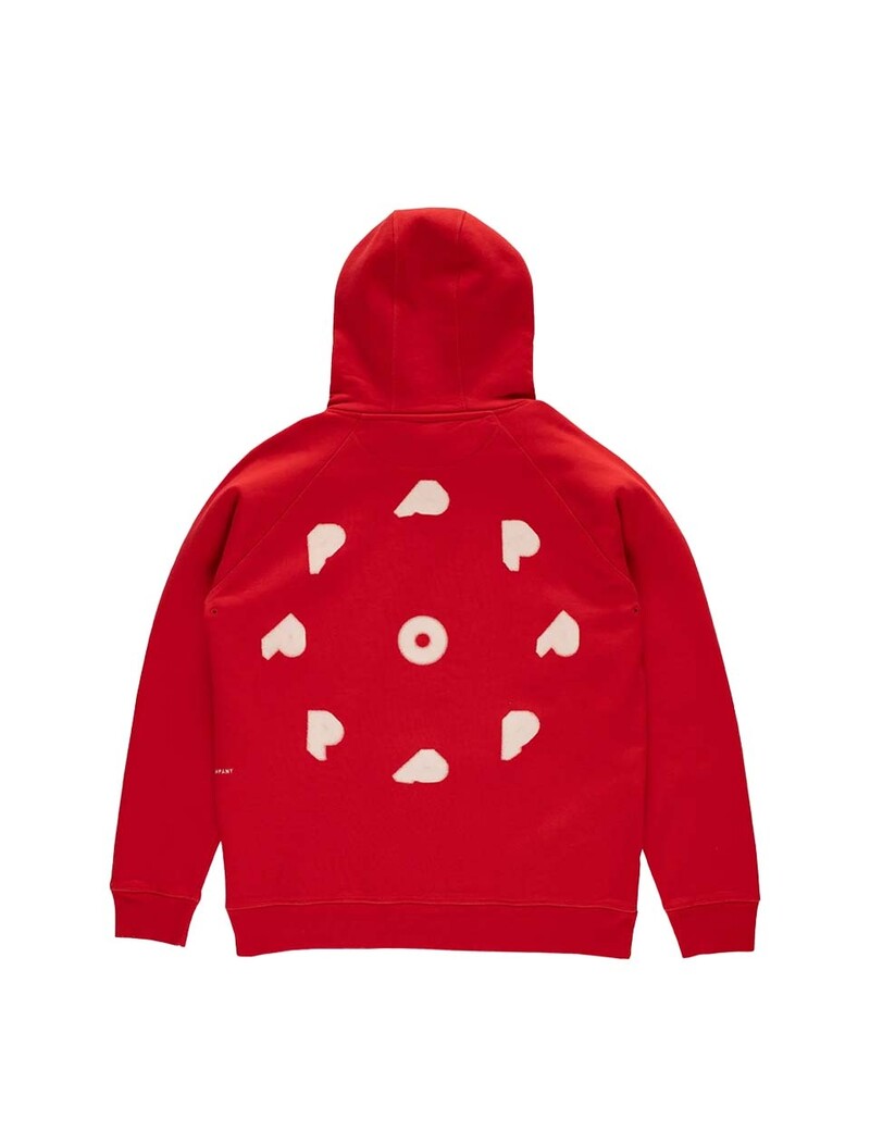 POP Trading Company Blurred Hooded Sweat Goji Berry