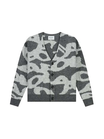 OLAF Wavy Drift Knitted Cardigan Grey