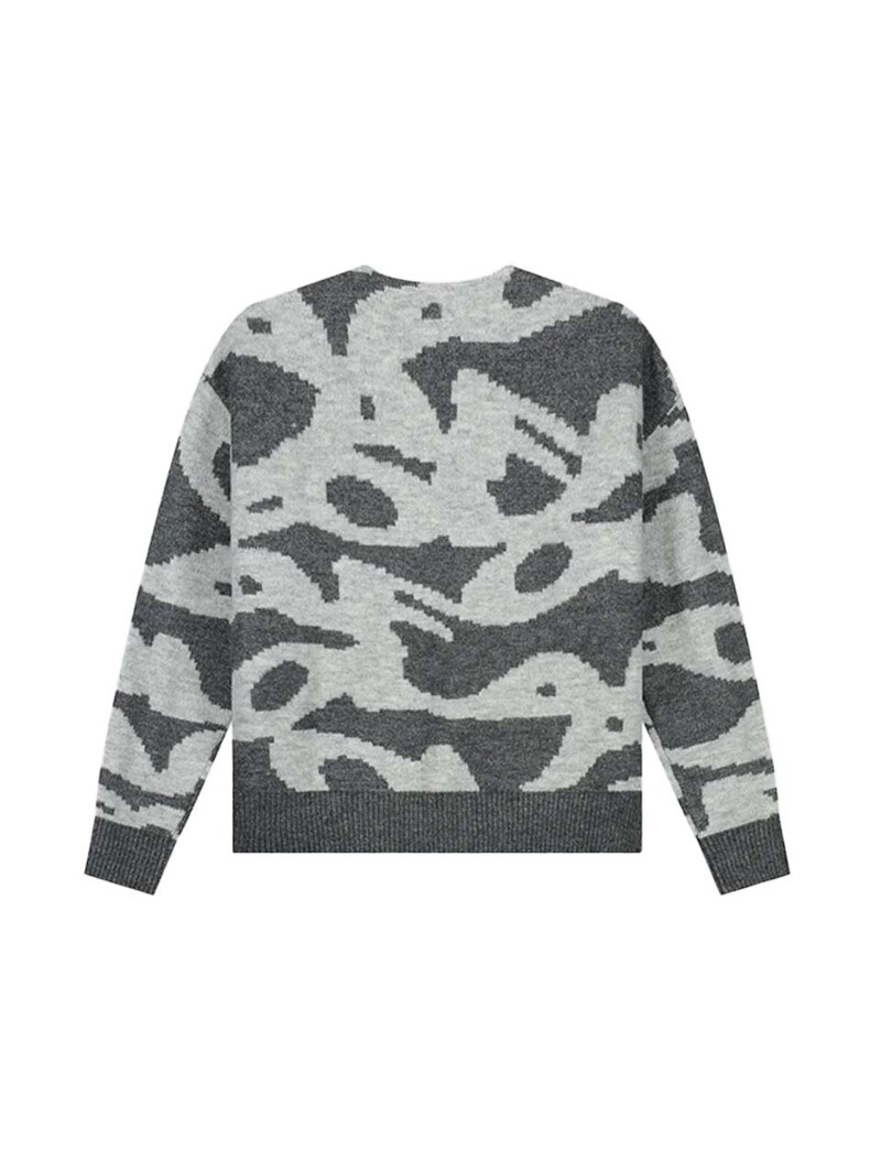 OLAF Wavy Drift Knitted Cardigan Grey