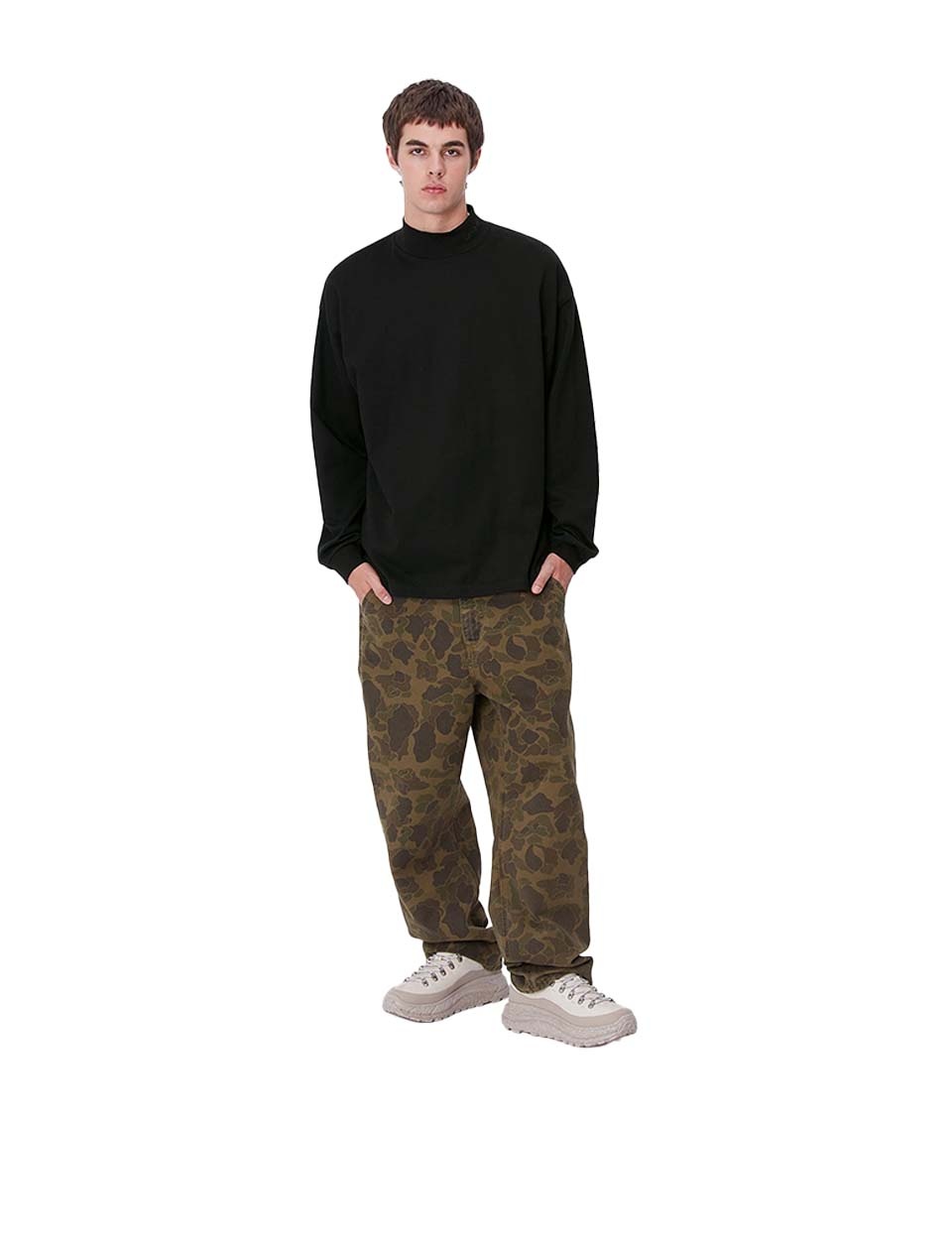 Carhartt WIP L/S Script Mockneck T-Shirt Black