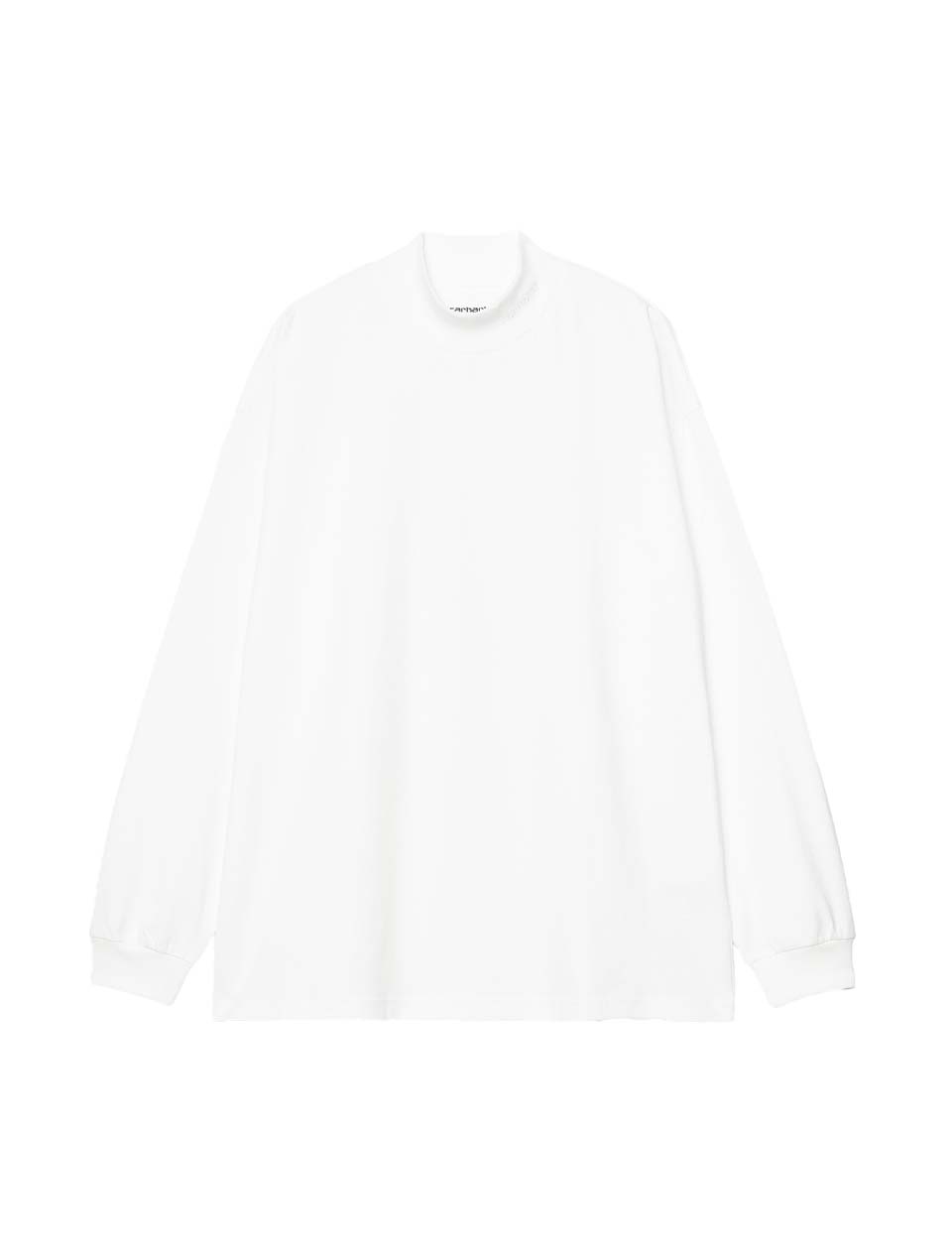 white mock neck long sleeve top
