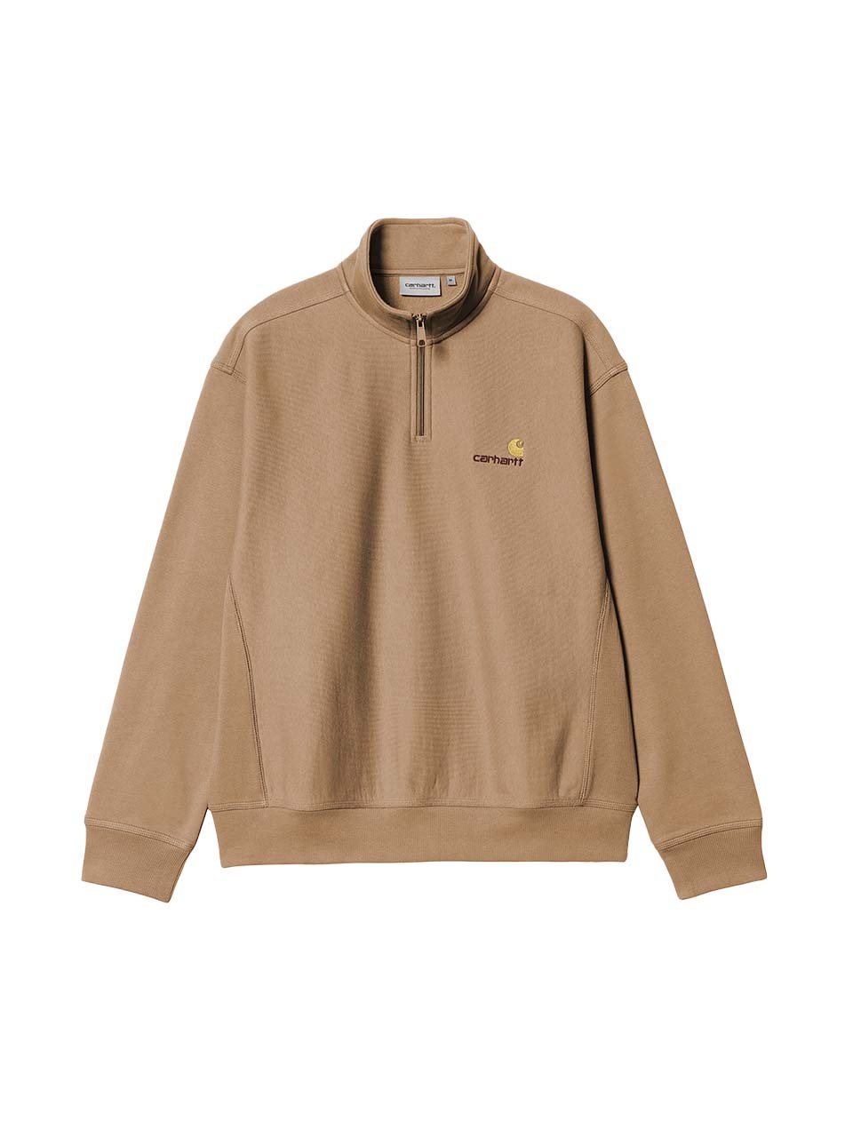 Carhartt WIP Half Zip American Script Sweat Peanut