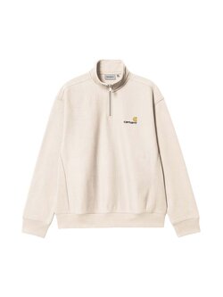 Carhartt WIP Half Zip American Script Sweat Moonbeam