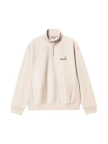 Carhartt WIP Half Zip American Script Sweat Moonbeam