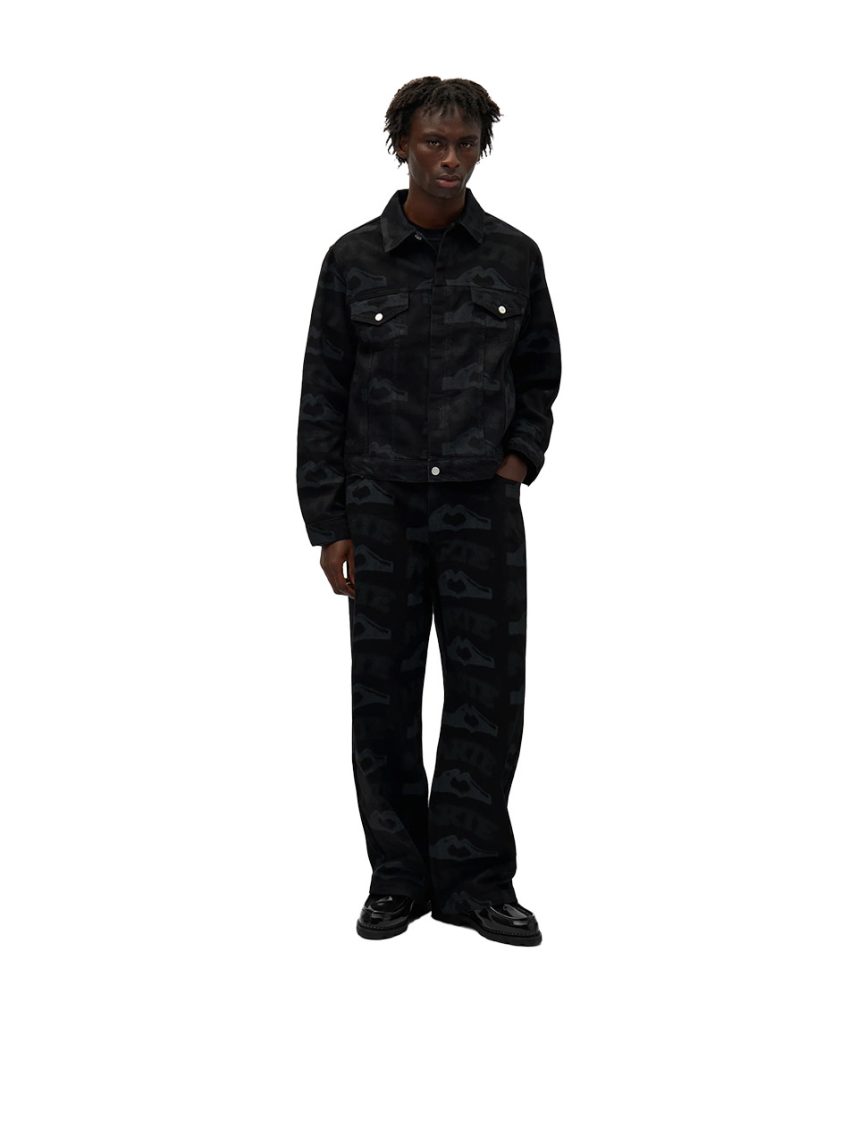 Arte Antwerp Heart Printed Pants Black