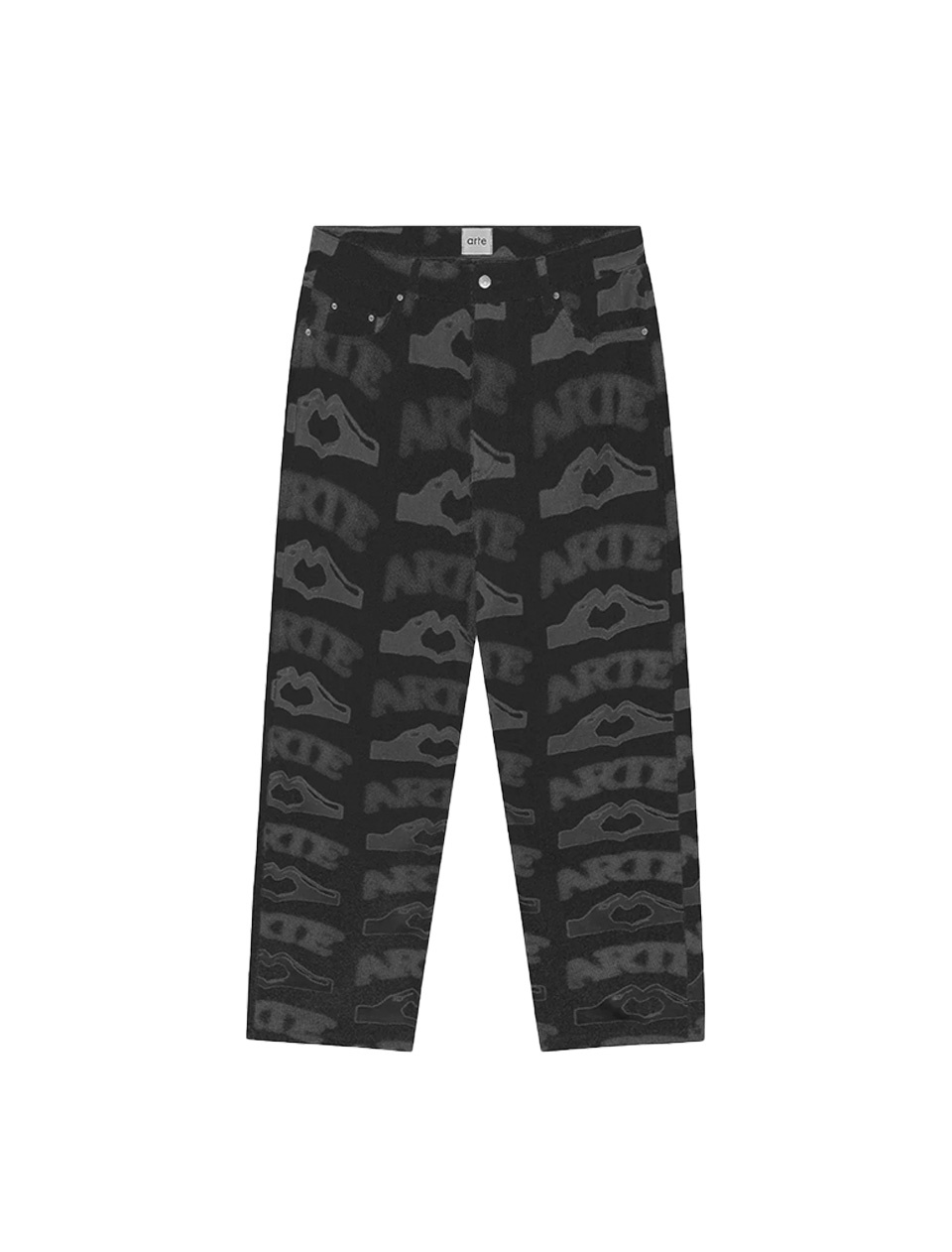 Arte Antwerp Heart Printed Pants Black