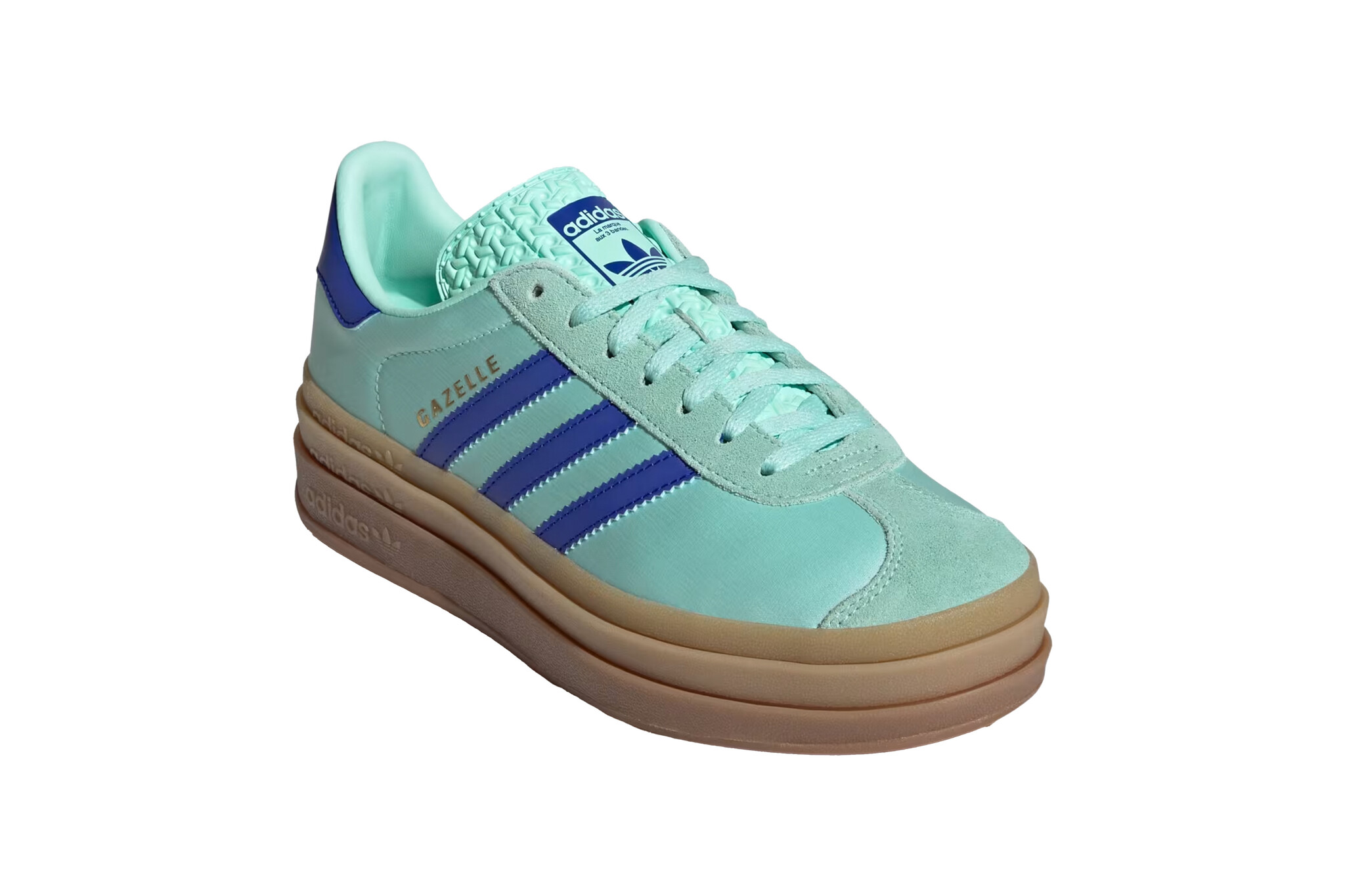 Adidas Gazelle Bold W Clear Mint Lucid Blue Gold Metallic