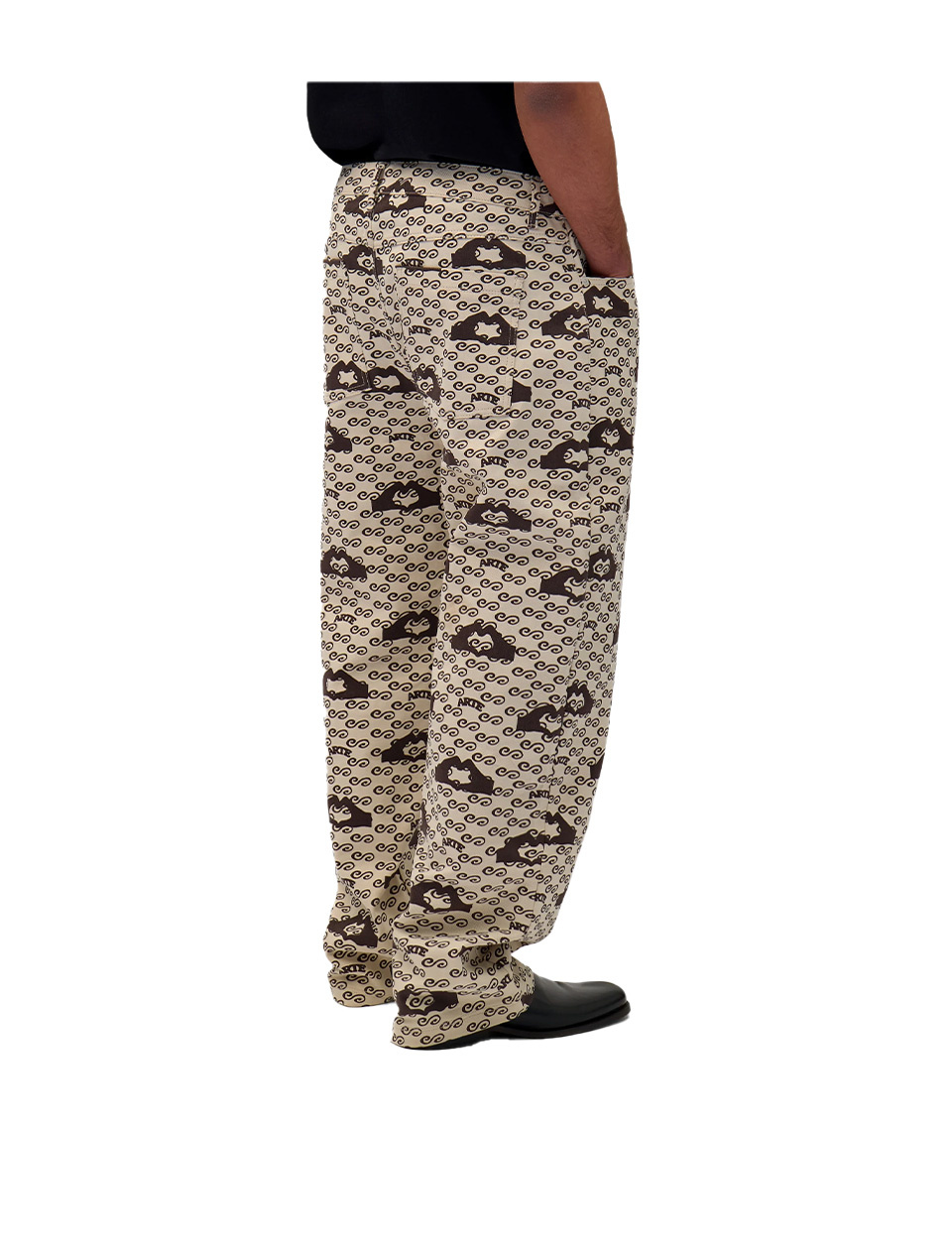 Arte Antwerp Hand Heart Print Pants Cream Brown