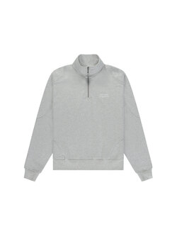 The New Originals Emblem Half-Zip Sweater Light Grey Melange