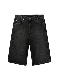 Daily Paper Laser Monogram Denim Shorts Black