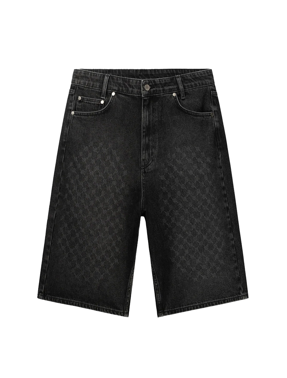 Daily Paper Laser Monogram Denim Shorts Black