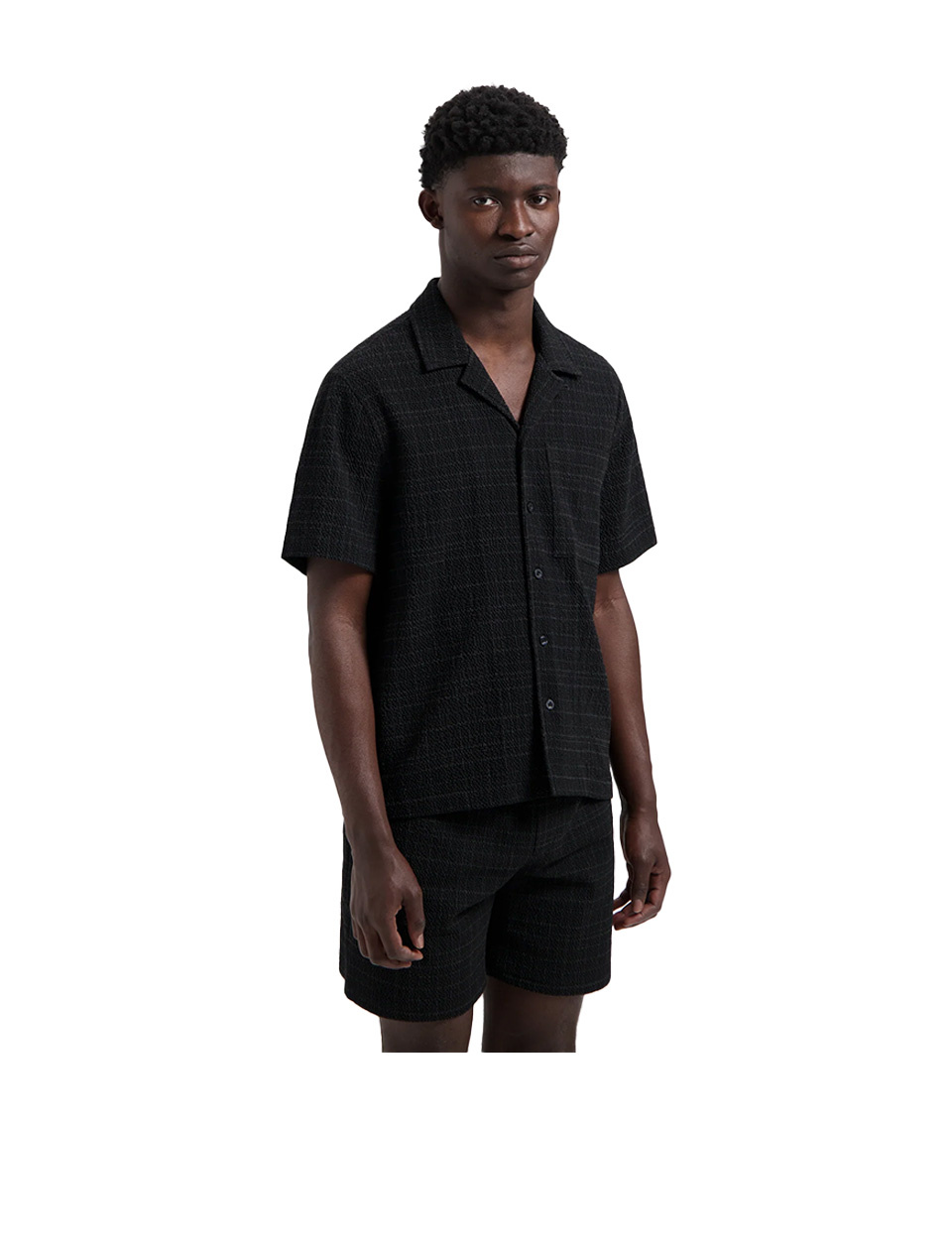 OLAF Fine Check Camp Shirt Black