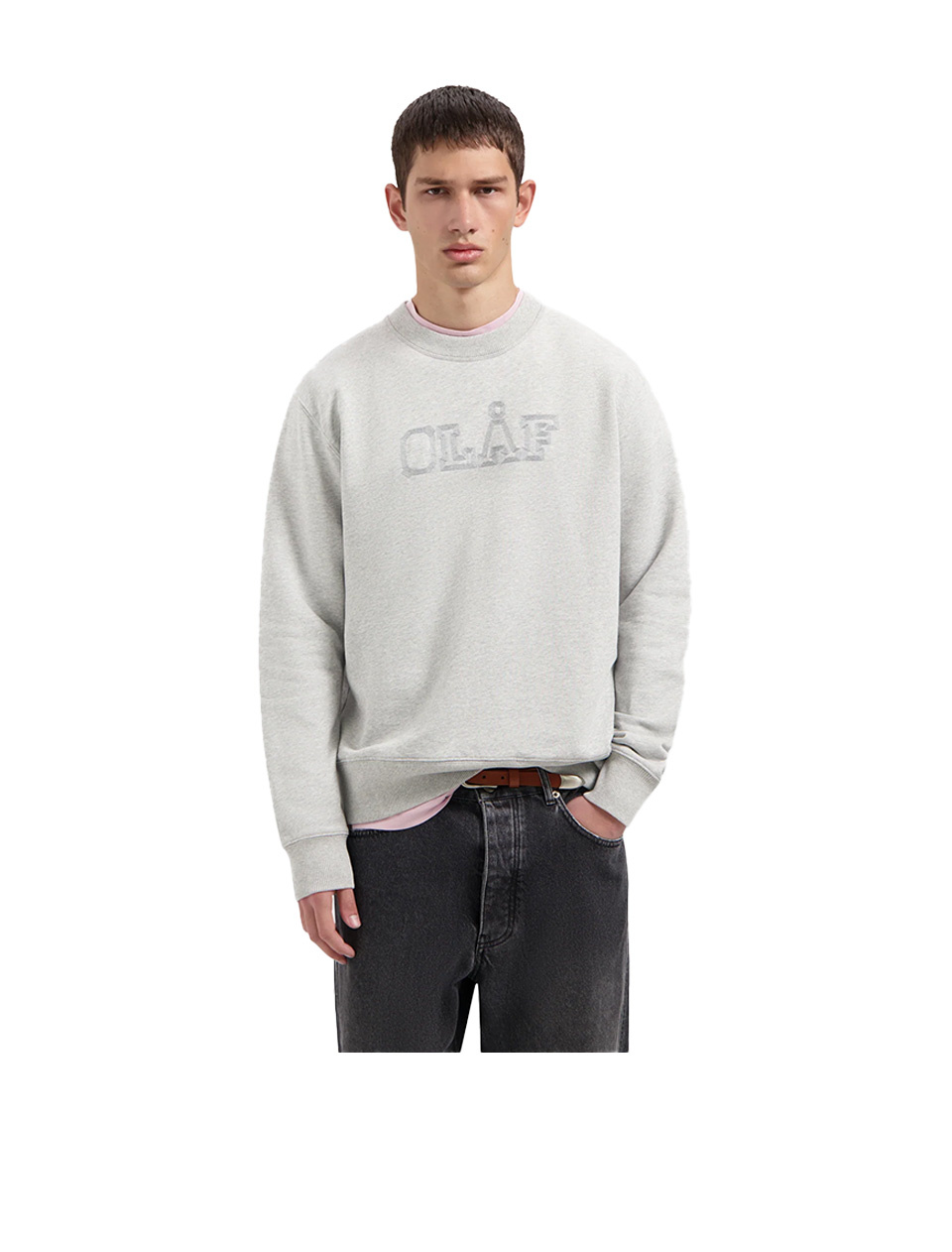 OLAF Stitched Varsity Crewneck Heather Grey