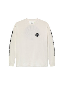 New Amsterdam Surf Association Knitted Logo Longsleeve Ecru Black