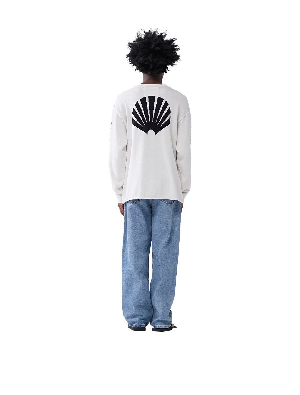 New Amsterdam Surf Association Knitted Logo Longsleeve Ecru Black