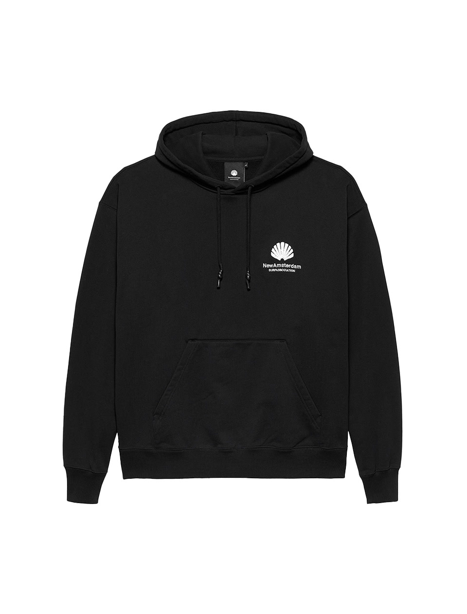 New Amsterdam Surf Association Logo Hoodie Black White