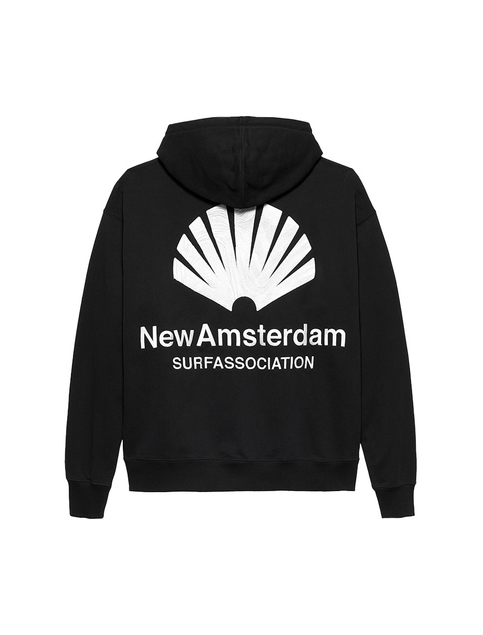 New Amsterdam Surf Association Logo Hoodie Black White
