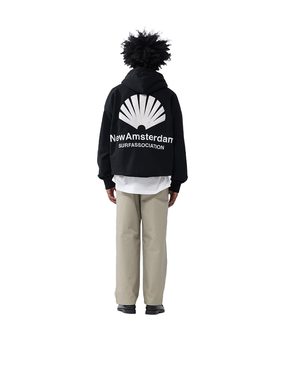 New Amsterdam Surf Association Logo Hoodie Black White