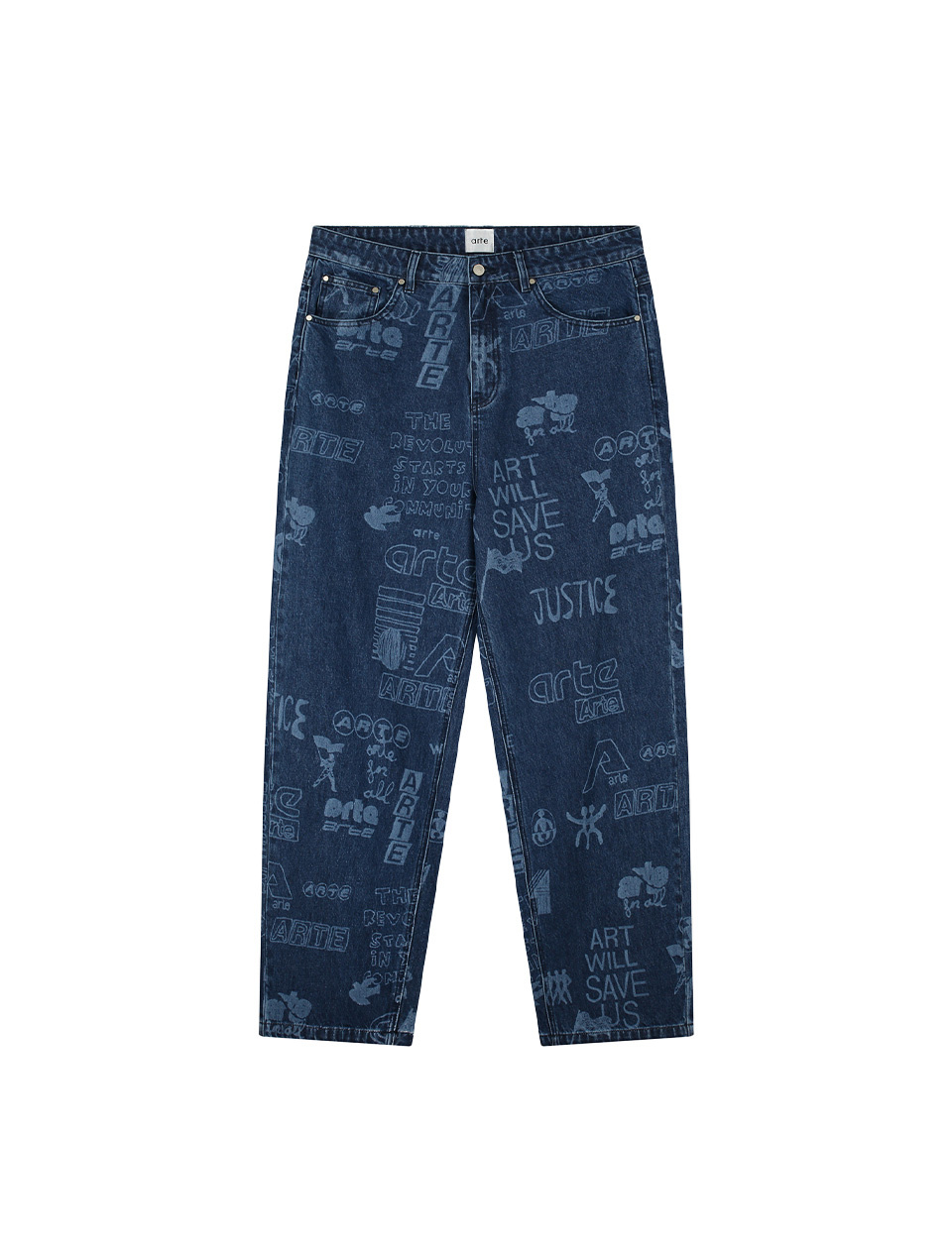 Arte Antwerp Art Saves Pants Denim Blue Bleach