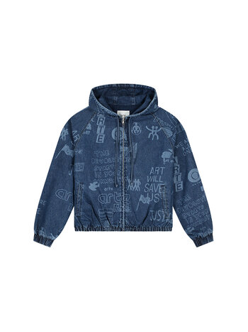 Arte Antwerp Art Saves Jacket Denim Blue Bleach