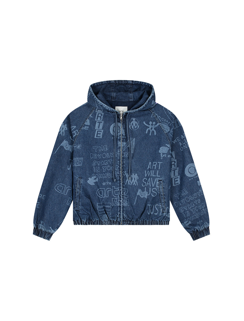 Arte Antwerp Art Saves Jacket Denim Blue Bleach