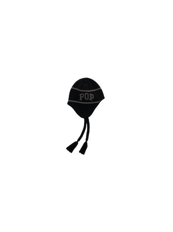 POP Trading Company Earflap Beanie Black Charcoal