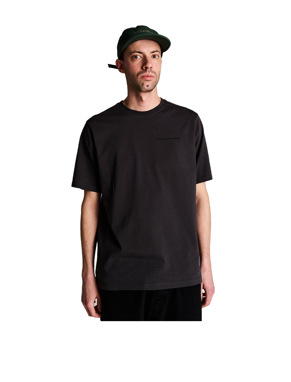 POP Trading Company Logo T-Shirt Anthracite Black