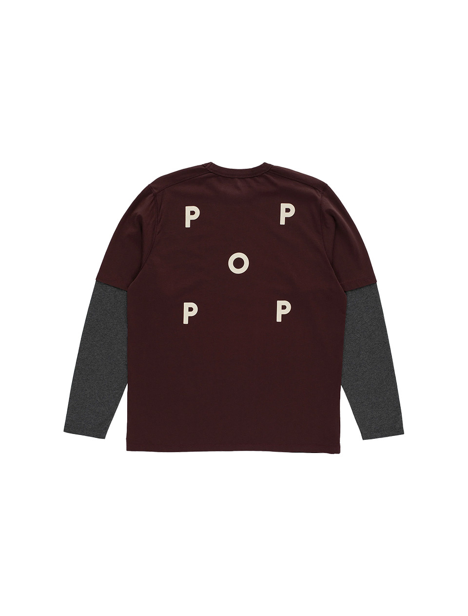 POP Trading Company Logo Sleeve T-shirt Fudge Charcoal Heather
