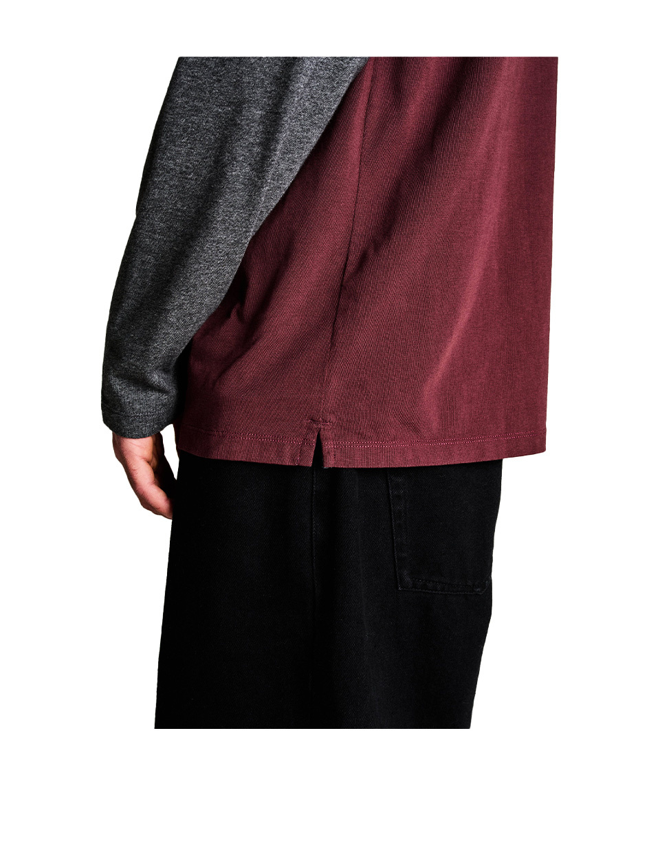 POP Trading Company Logo Sleeve T-shirt Fudge Charcoal Heather