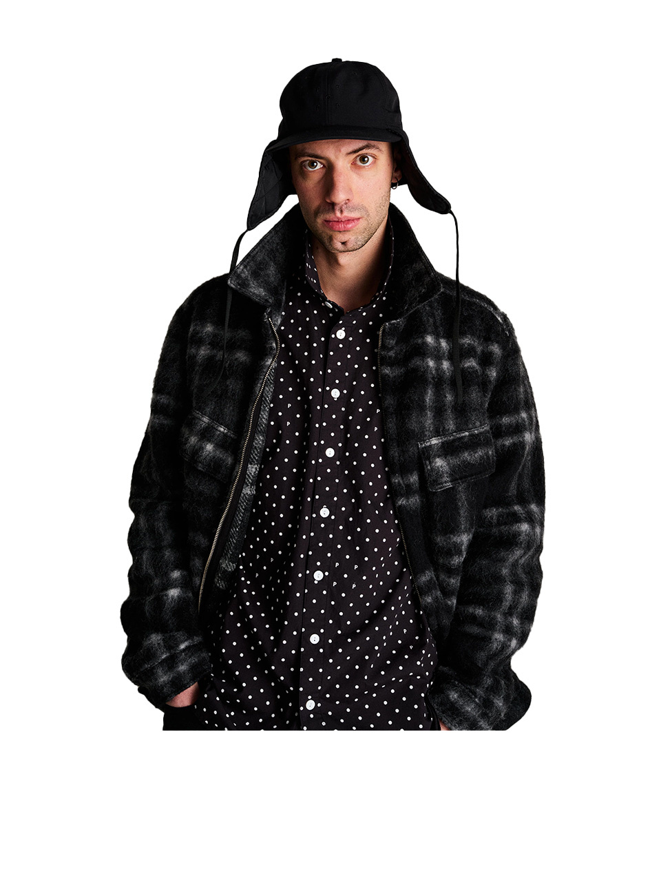 POP Trading Company Checked Wool Shirt Jacket