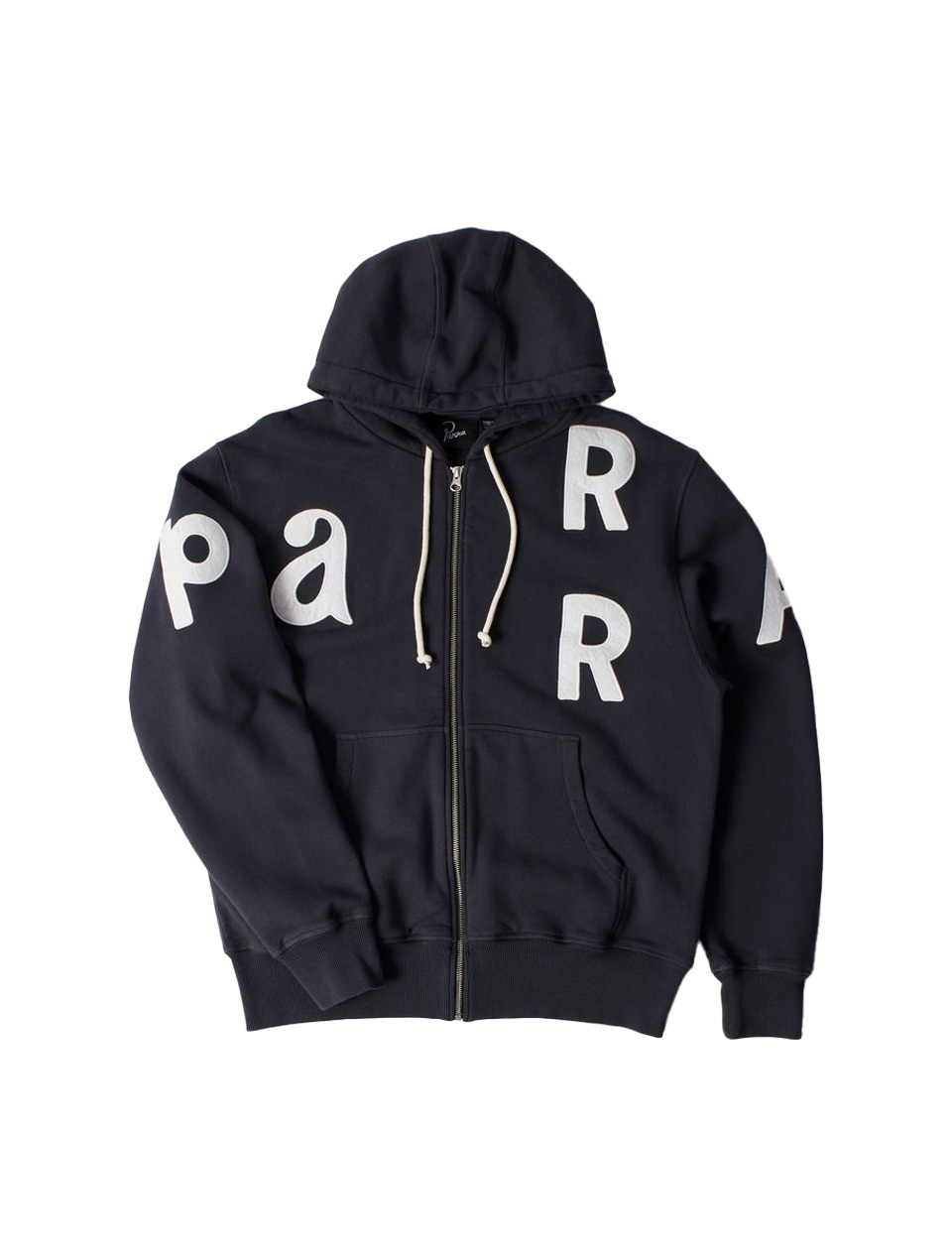 By Parra World Salad Zip Hooded Sweatshirt Dark Navy
