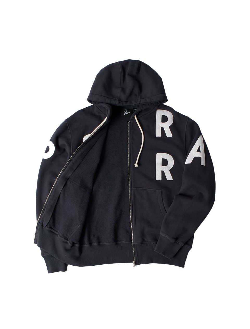 By Parra World Salad Zip Hooded Sweatshirt Dark Navy