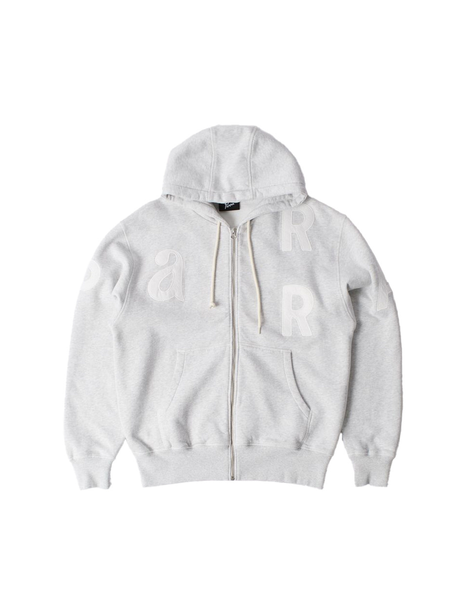By Parra World Salad Zip Hooded Sweatshirt Heather Grey