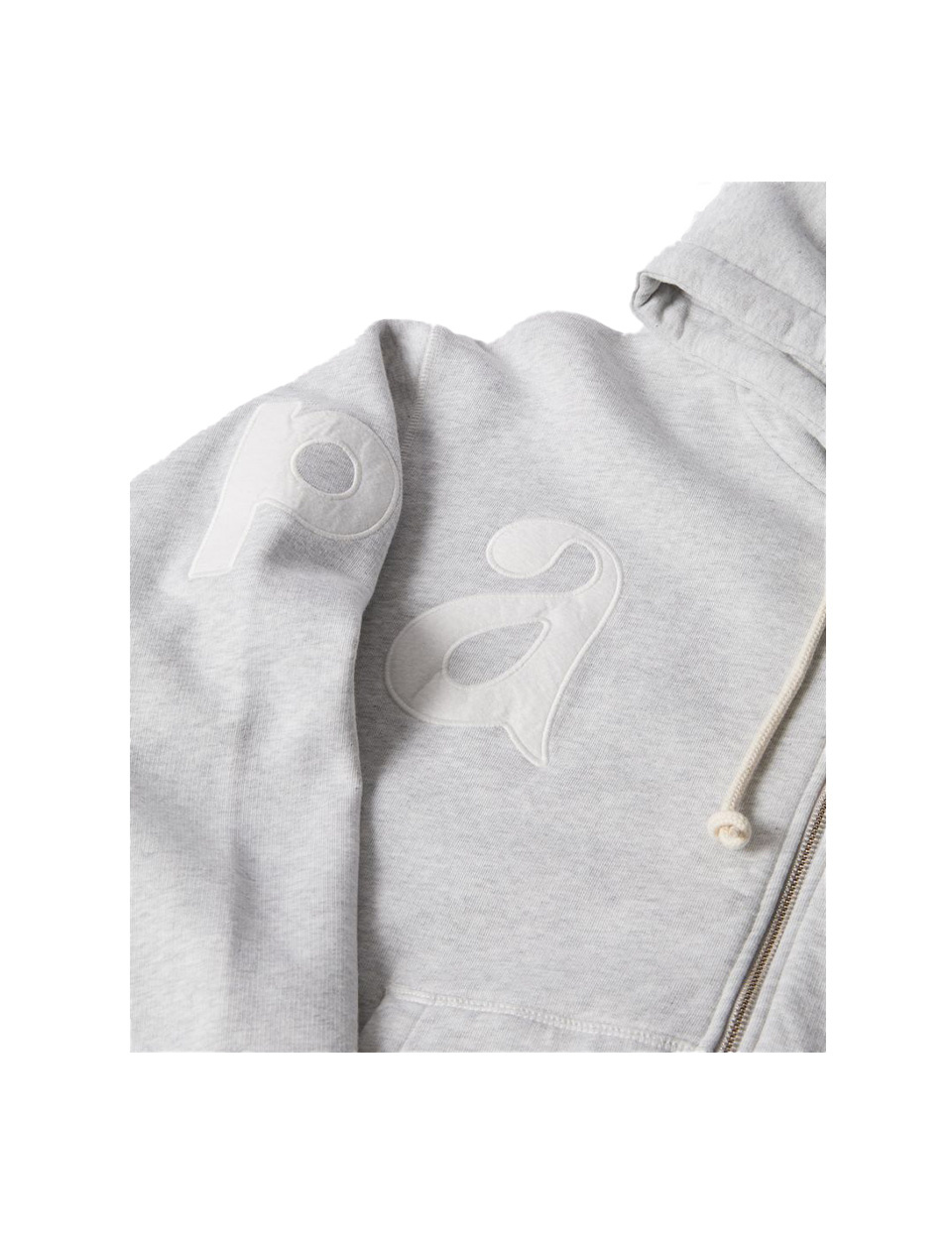 By Parra World Salad Zip Hooded Sweatshirt Heather Grey