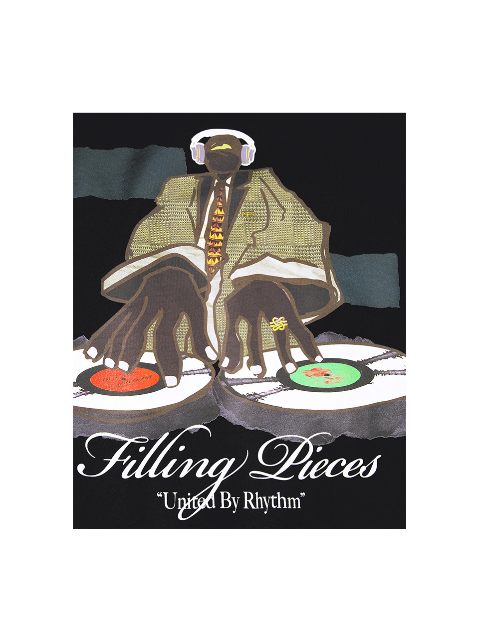 Filling Pieces Hoodie DJ Black