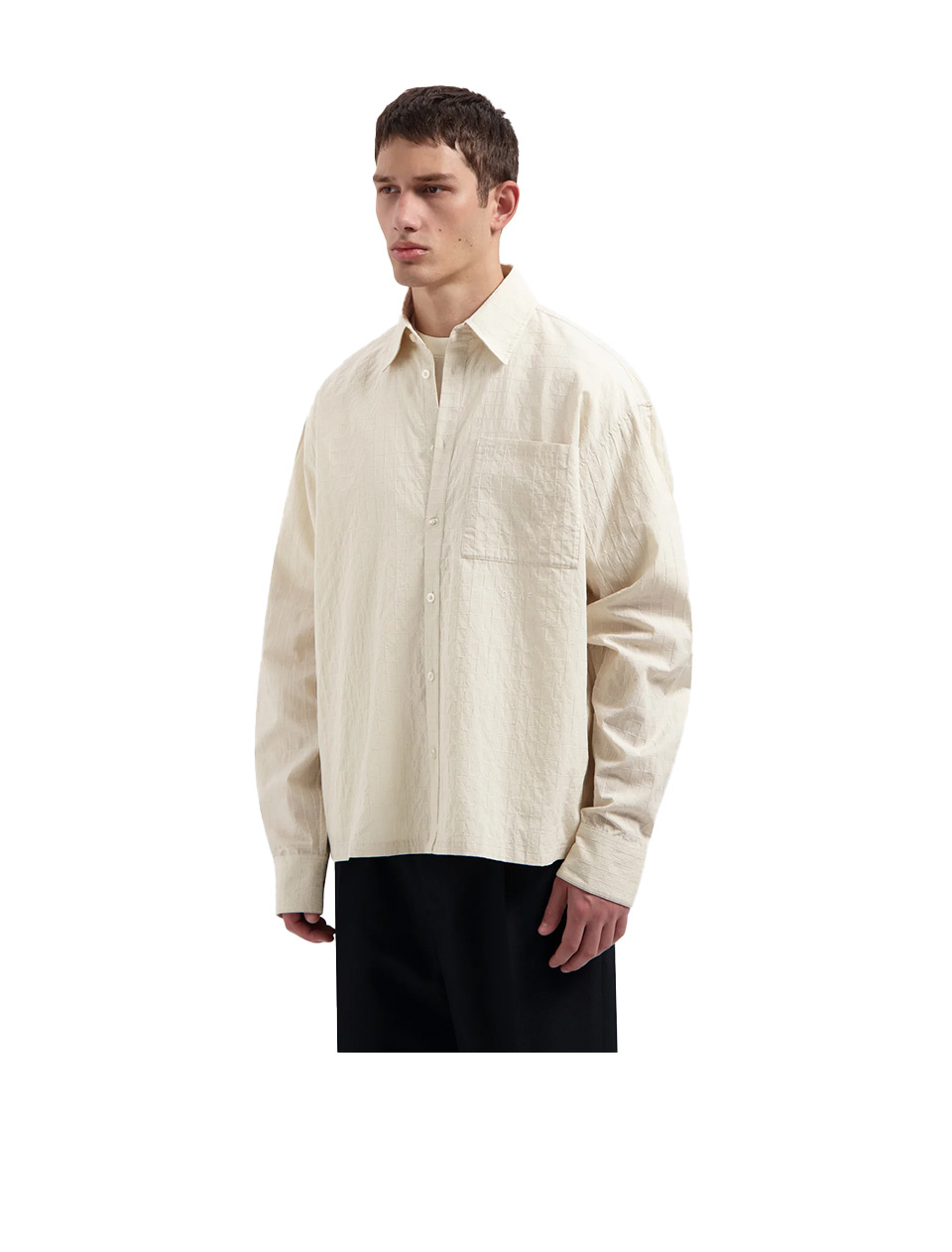 OLAF Textured Boxy Shirt Off White