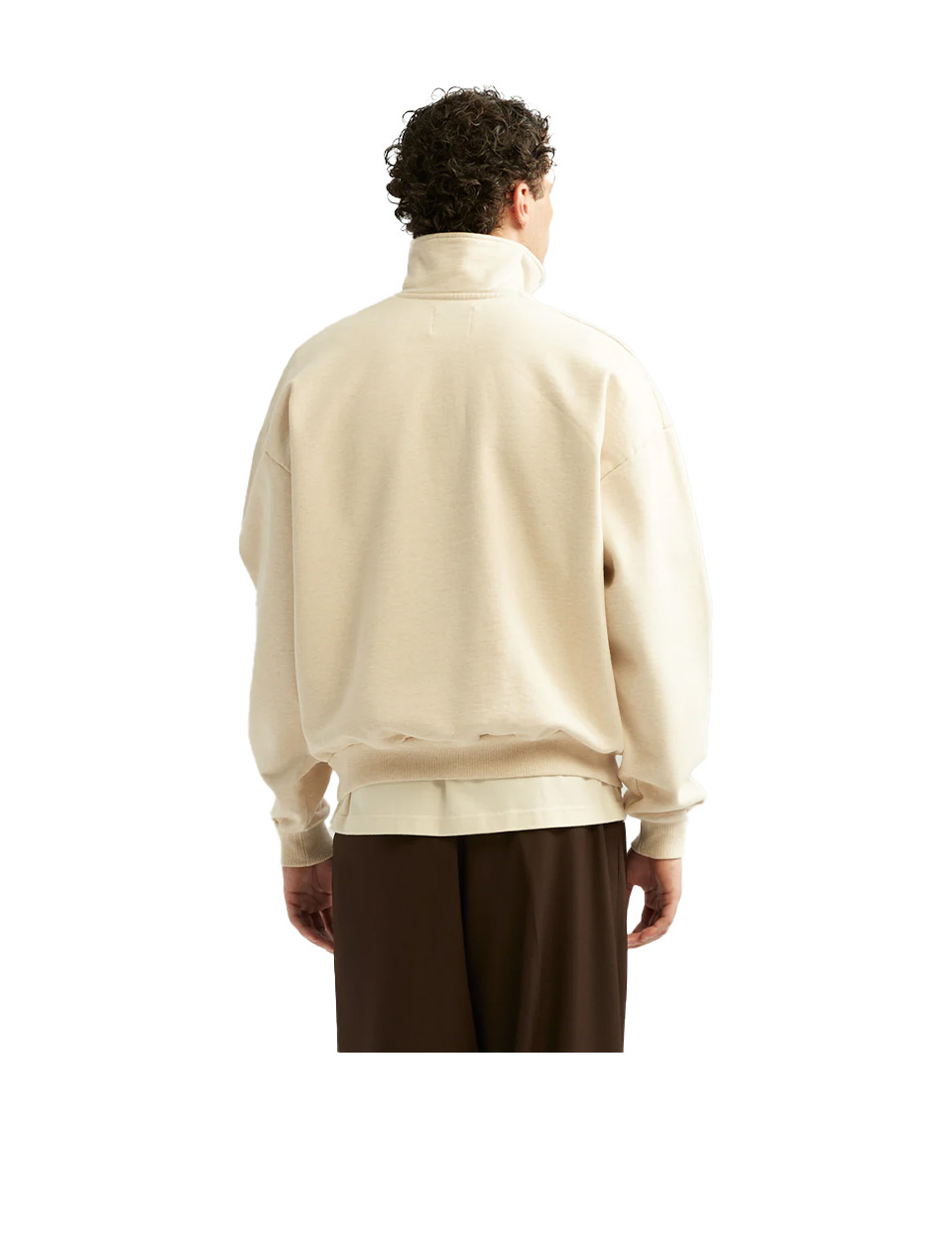 Ange Projects Zipped Roll Neck Sweater Oatmeal