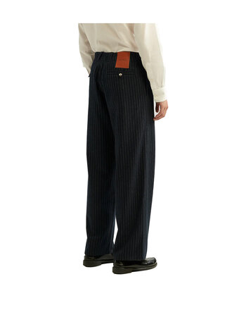Ange Projects Pinstripe Wool Trousers Navy