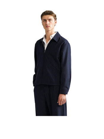 Ange Projects Pinstripe Wool Jacket Navy