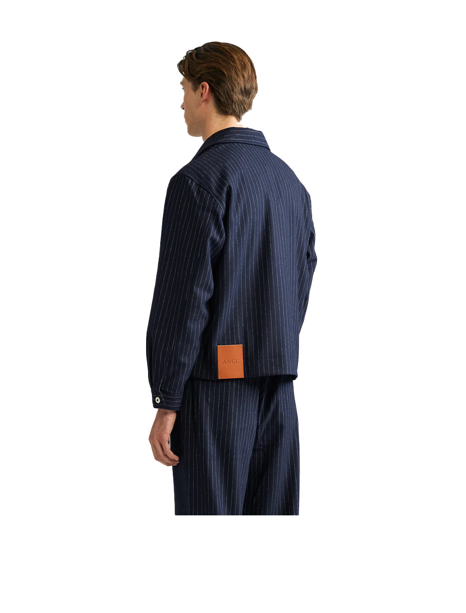Ange Projects Pinstripe Wool Jacket Navy