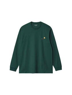 Carhartt WIP L/S American Script T-Shirt Dark Fir