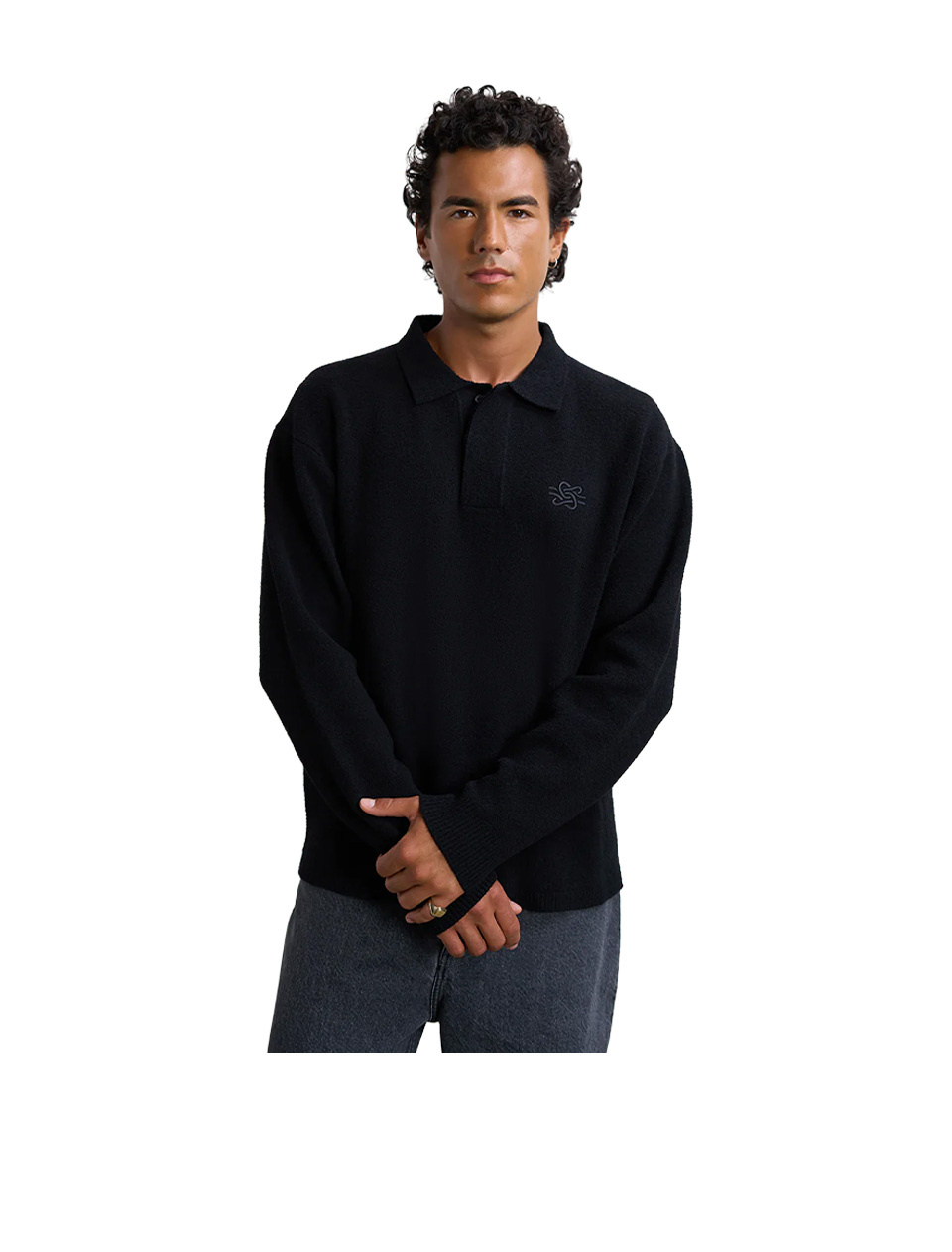 Filling Pieces Knit Shirt Boucle Black