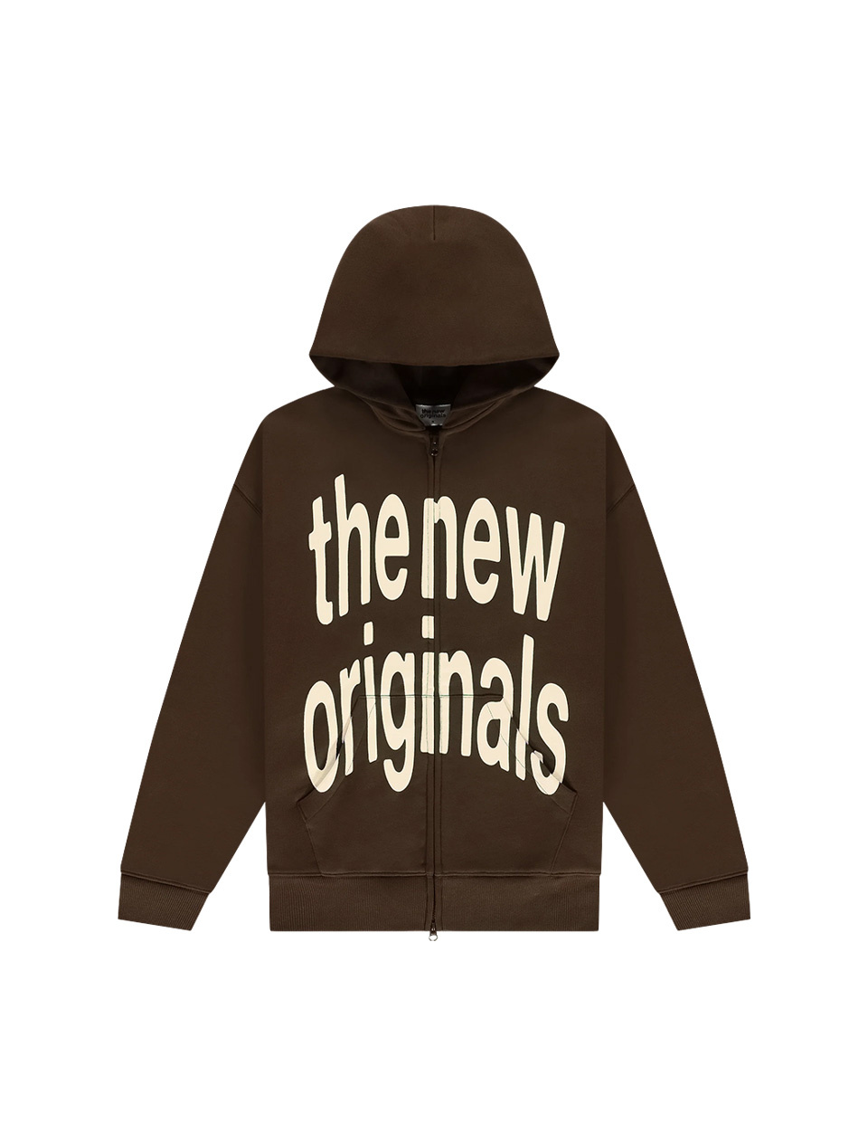 The New Originals Big Logo Zip Up Hoodie Acid Brown